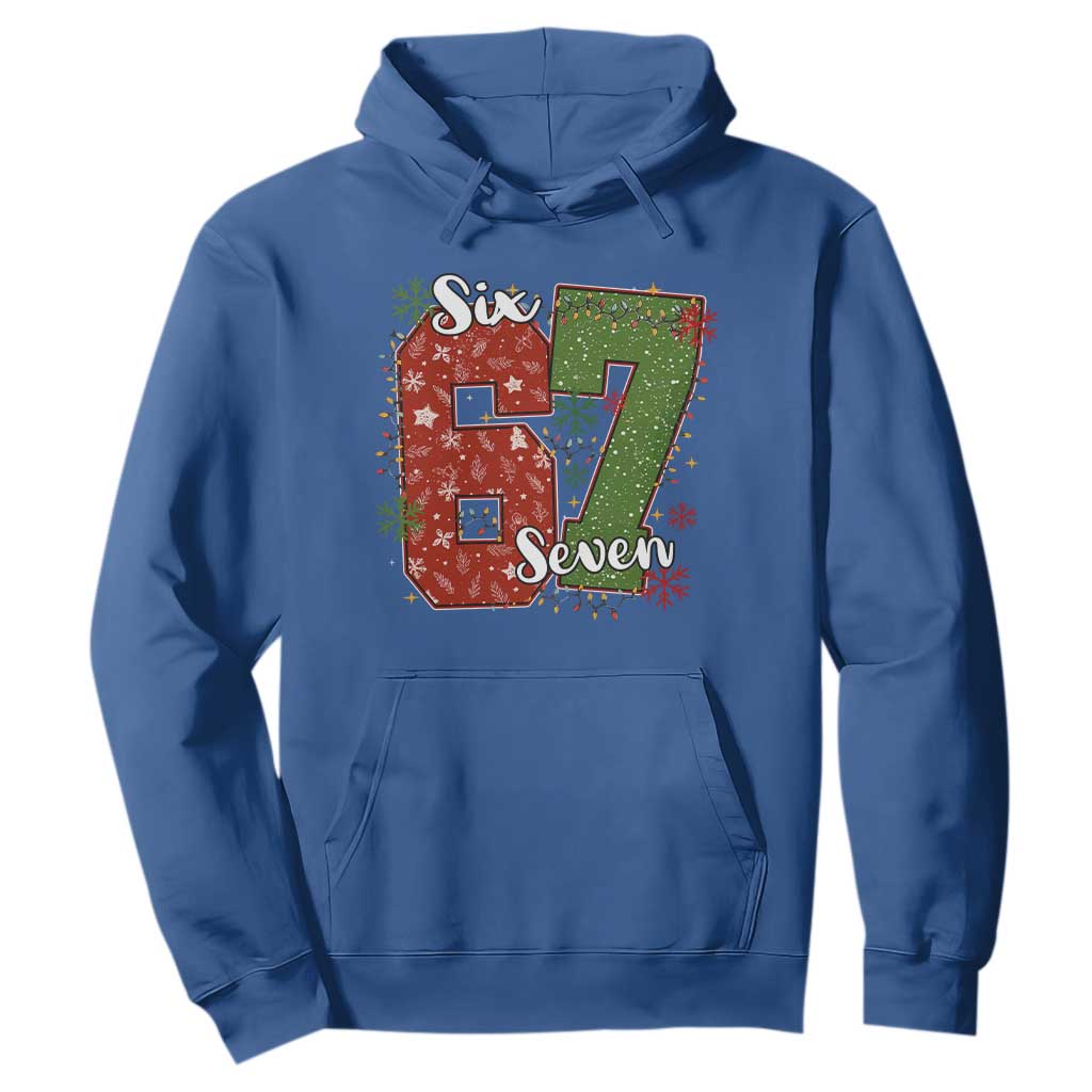 67 Christmas Hoodie Funny Six Seven Meme Gen Alpha Slang Snowflake TS11 Royal Blue Print Your Wear