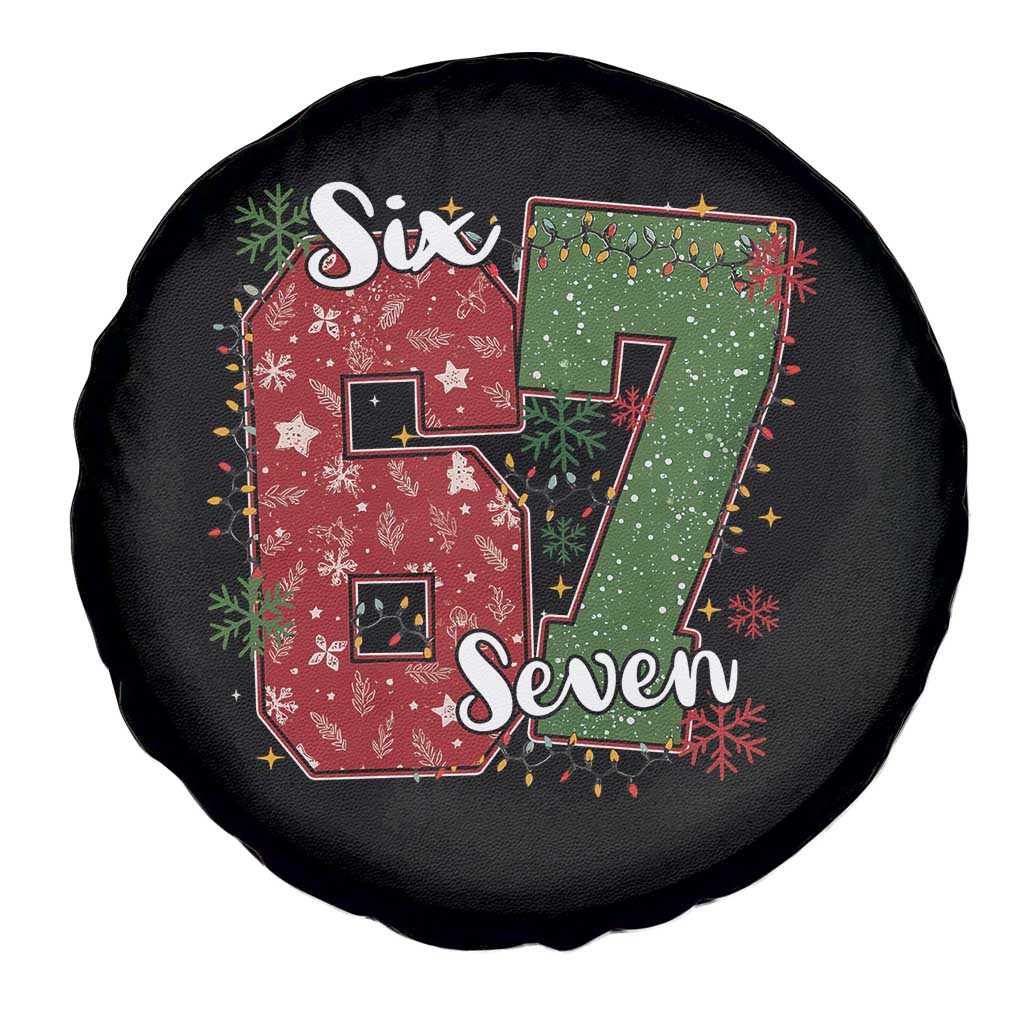 67 Christmas Spare Tire Cover Funny Six Seven Meme Gen Alpha Slang Snowflake TS11 Print Your Wear