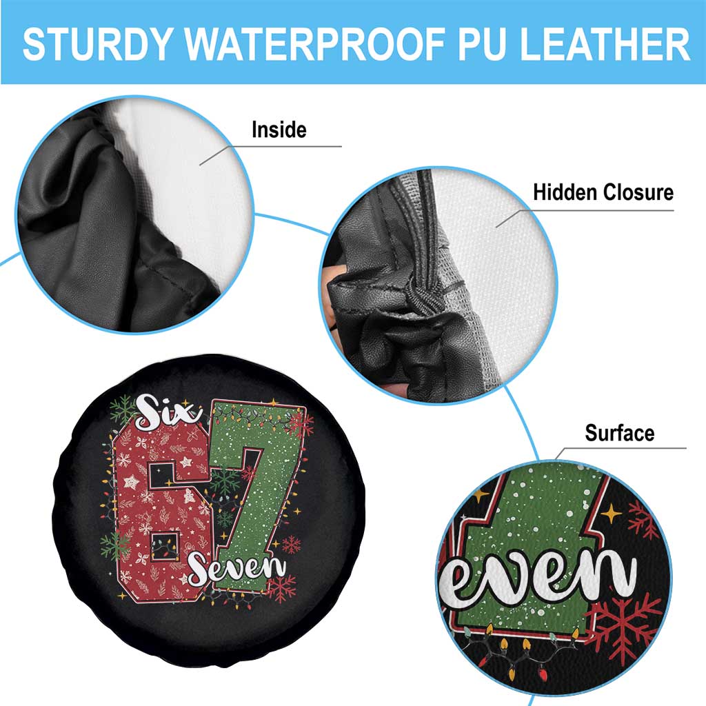 67 Christmas Spare Tire Cover Funny Six Seven Meme Gen Alpha Slang Snowflake TS11 Print Your Wear