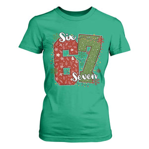 67 Christmas T Shirt For Women Funny Six Seven Meme Gen Alpha Slang Snowflake - Print Your Wear