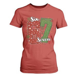 67 Christmas T Shirt For Women Funny Six Seven Meme Gen Alpha Slang Snowflake TS11 Red Print Your Wear