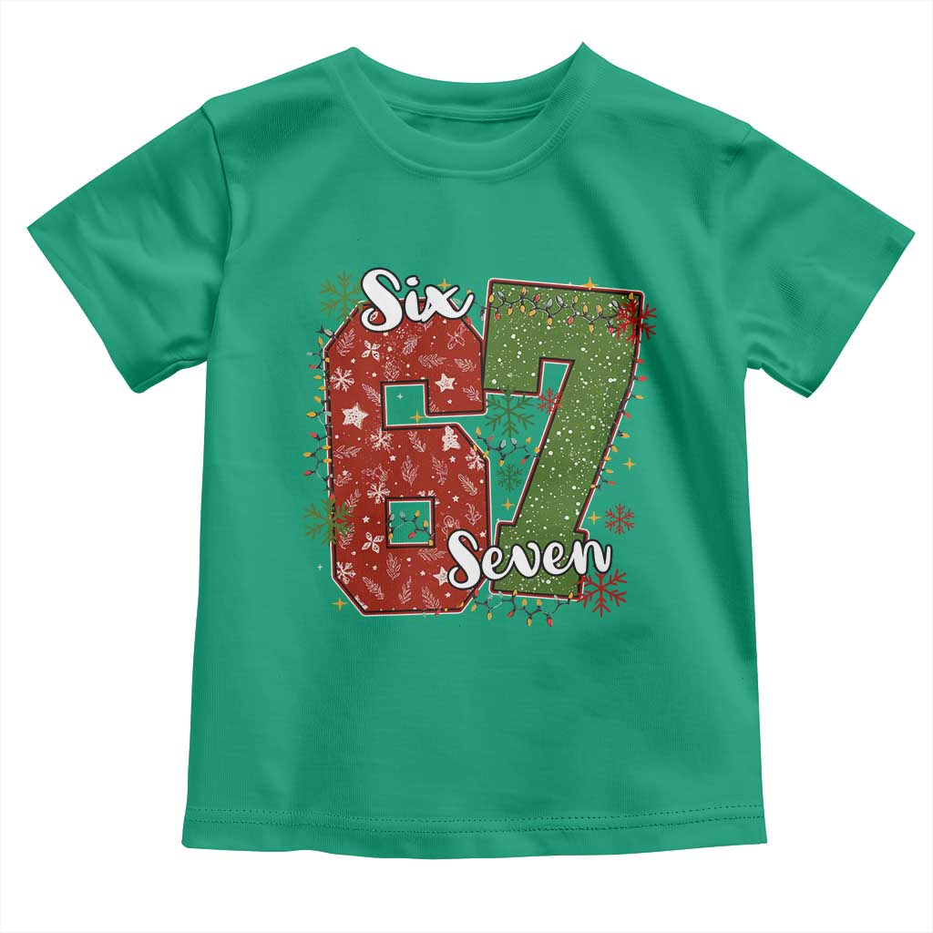 67 Christmas Toddler T Shirt Funny Six Seven Meme Gen Alpha Slang Snowflake TS11 Irish Green Print Your Wear