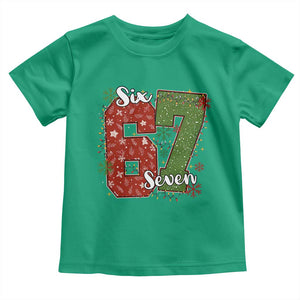 67 Christmas Toddler T Shirt Funny Six Seven Meme Gen Alpha Slang Snowflake TS11 Irish Green Print Your Wear