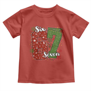 67 Christmas Toddler T Shirt Funny Six Seven Meme Gen Alpha Slang Snowflake TS11 Red Print Your Wear