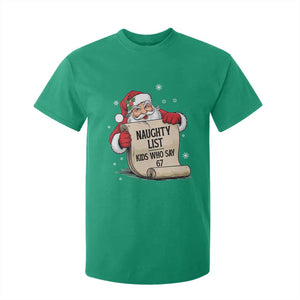 Funny 67 Christmas T Shirt For Kid Naughty List Kids Who Say Six Seven Santa TS11 Irish Green Print Your Wear