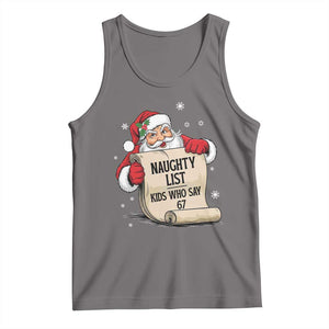 Funny 67 Christmas Tank Top Naughty List Kids Who Say Six Seven Santa TS11 Deep Heather Print Your Wear