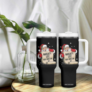 Funny 67 Christmas Tumbler With Handle Naughty List Kids Who Say Six Seven Santa TS11 Print Your Wear