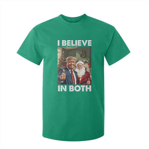 Funny Trump Santa Christmas T Shirt For Kid I Believe In Both President Xmas TS11 Irish Green Print Your Wear