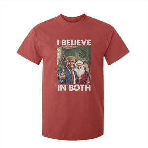 Funny Trump Santa Christmas T Shirt For Kid I Believe In Both President Xmas TS11 Red Print Your Wear