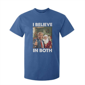 Funny Trump Santa Christmas T Shirt For Kid I Believe In Both President Xmas TS11 Royal Blue Print Your Wear