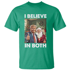 Funny Trump Santa Christmas T Shirt I Believe In Both President Xmas TS11 Irish Green Print Your Wear