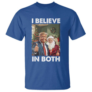 Funny Trump Santa Christmas T Shirt I Believe In Both President Xmas TS11 Royal Blue Print Your Wear