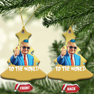 Funny Oy To The World Hanukkah Trump Christmas Ornament Chanukah Jewish Trump David Stars TS11 Christmas Tree Gold Print Your Wear