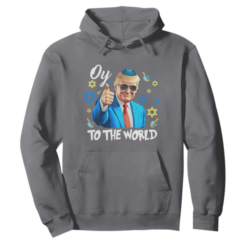 Funny Oy To The World Hanukkah Trump Hoodie Chanukah Jewish Trump David Stars TS11 Charcoal Print Your Wear