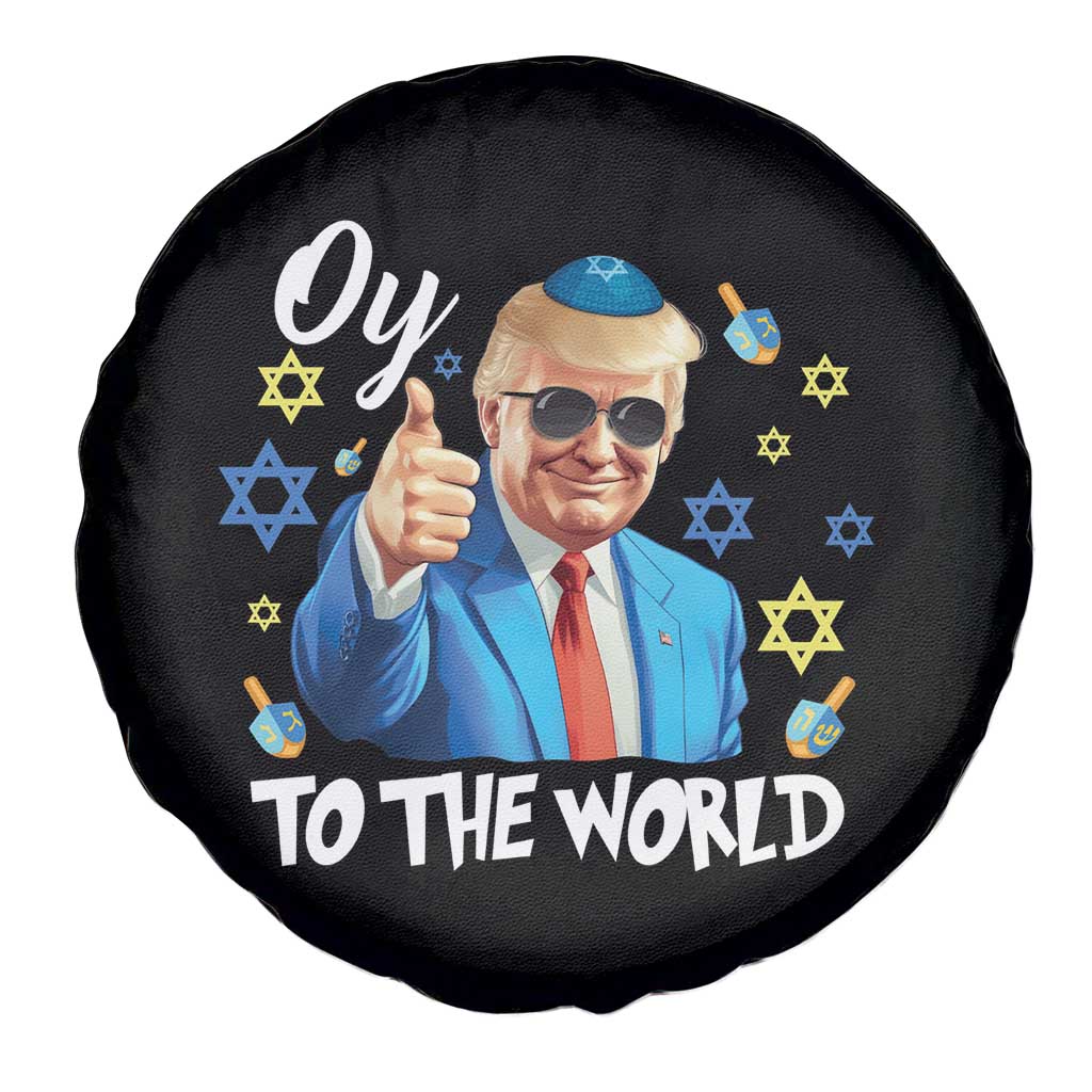 Funny Oy To The World Hanukkah Trump Spare Tire Cover Chanukah Jewish Trump David Stars TS11 Print Your Wear