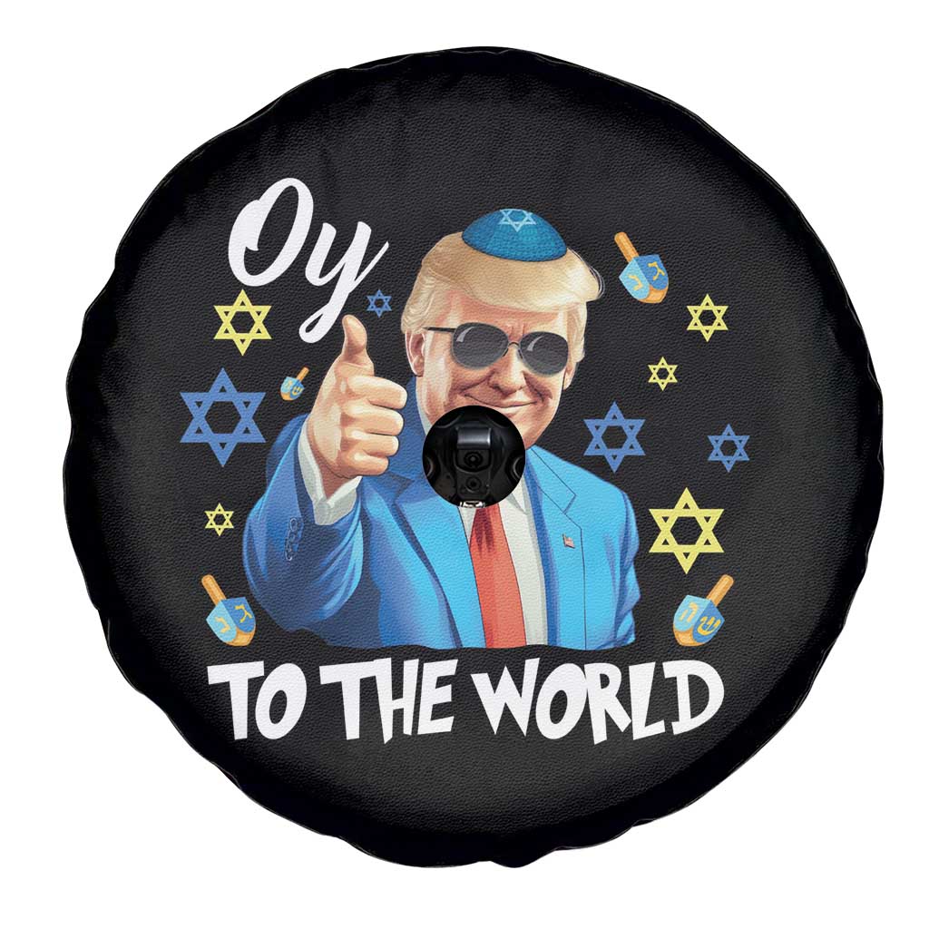 Funny Oy To The World Hanukkah Trump Spare Tire Cover Chanukah Jewish Trump David Stars TS11 Print Your Wear