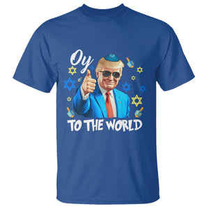 Funny Oy To The World Hanukkah Trump T Shirt Chanukah Jewish Trump David Stars TS11 Royal Blue Print Your Wear