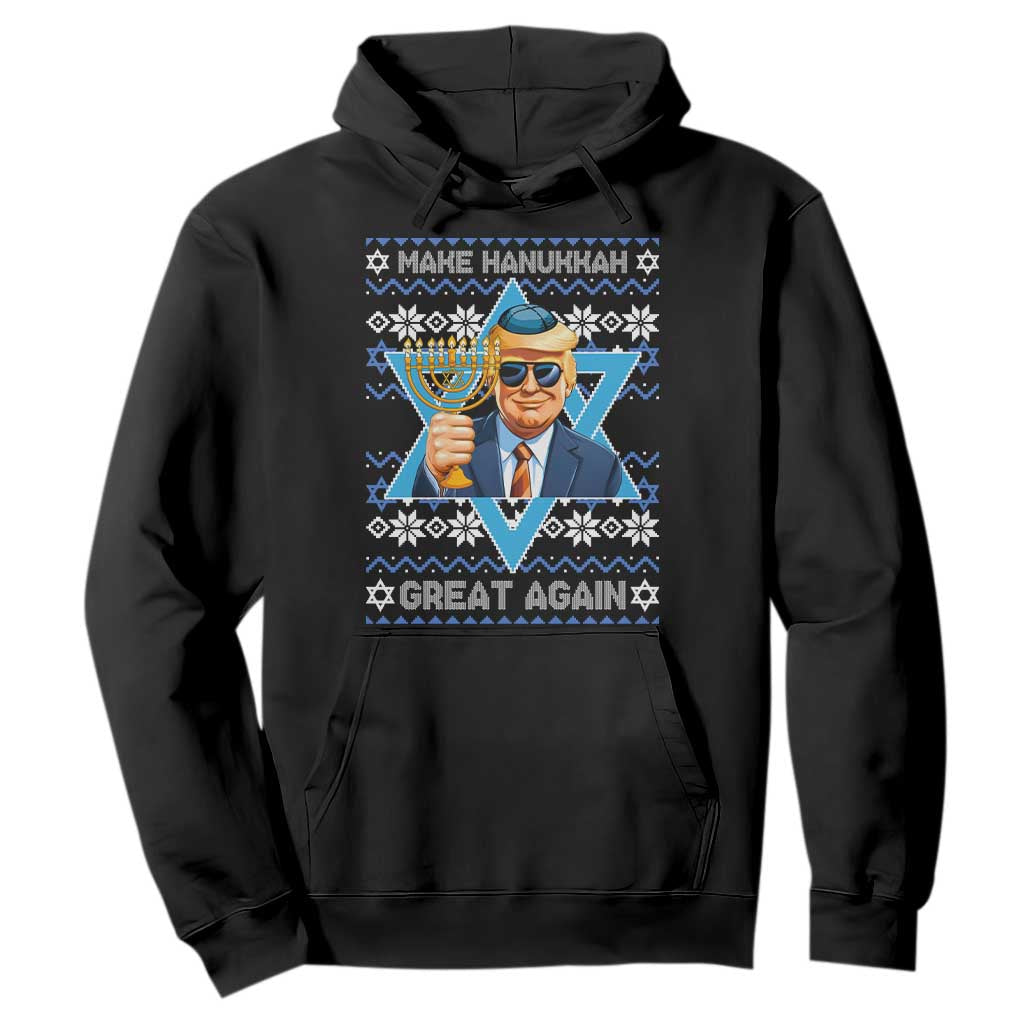 Funny Make Hanukkah Great Again Chanukah Trump Hoodie Jewish David Stars TS11 Black Print Your Wear