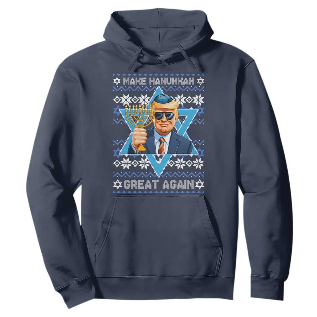 Funny Make Hanukkah Great Again Chanukah Trump Hoodie Jewish David Stars TS11 Navy Print Your Wear