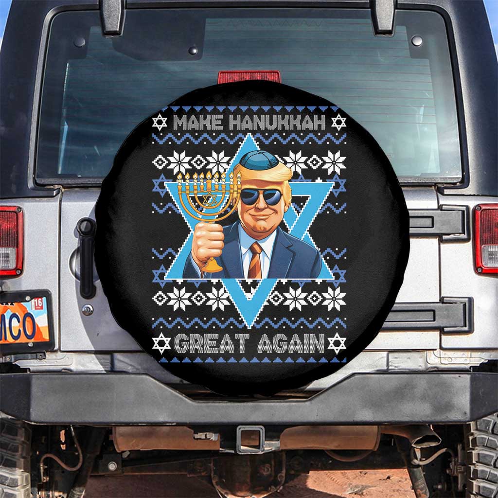 Funny Make Hanukkah Great Again Chanukah Trump Spare Tire Cover Jewish David Stars TS11 No hole Black Print Your Wear