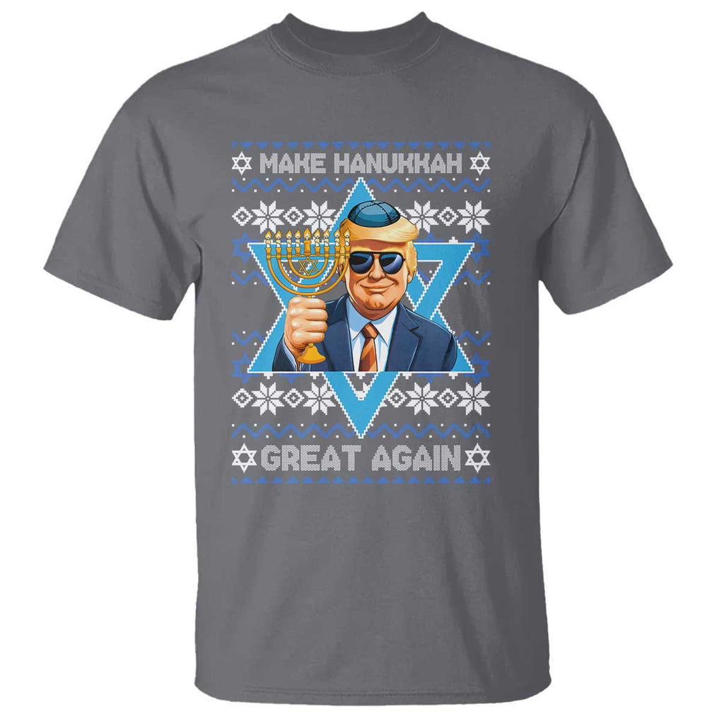 Funny Make Hanukkah Great Again Chanukah Trump T Shirt Jewish David Stars TS11 Charcoal Print Your Wear
