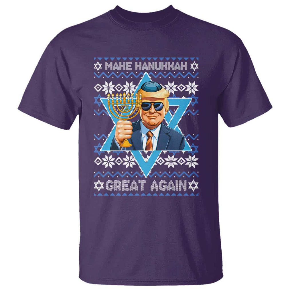Funny Make Hanukkah Great Again Chanukah Trump T Shirt Jewish David Stars TS11 Purple Print Your Wear