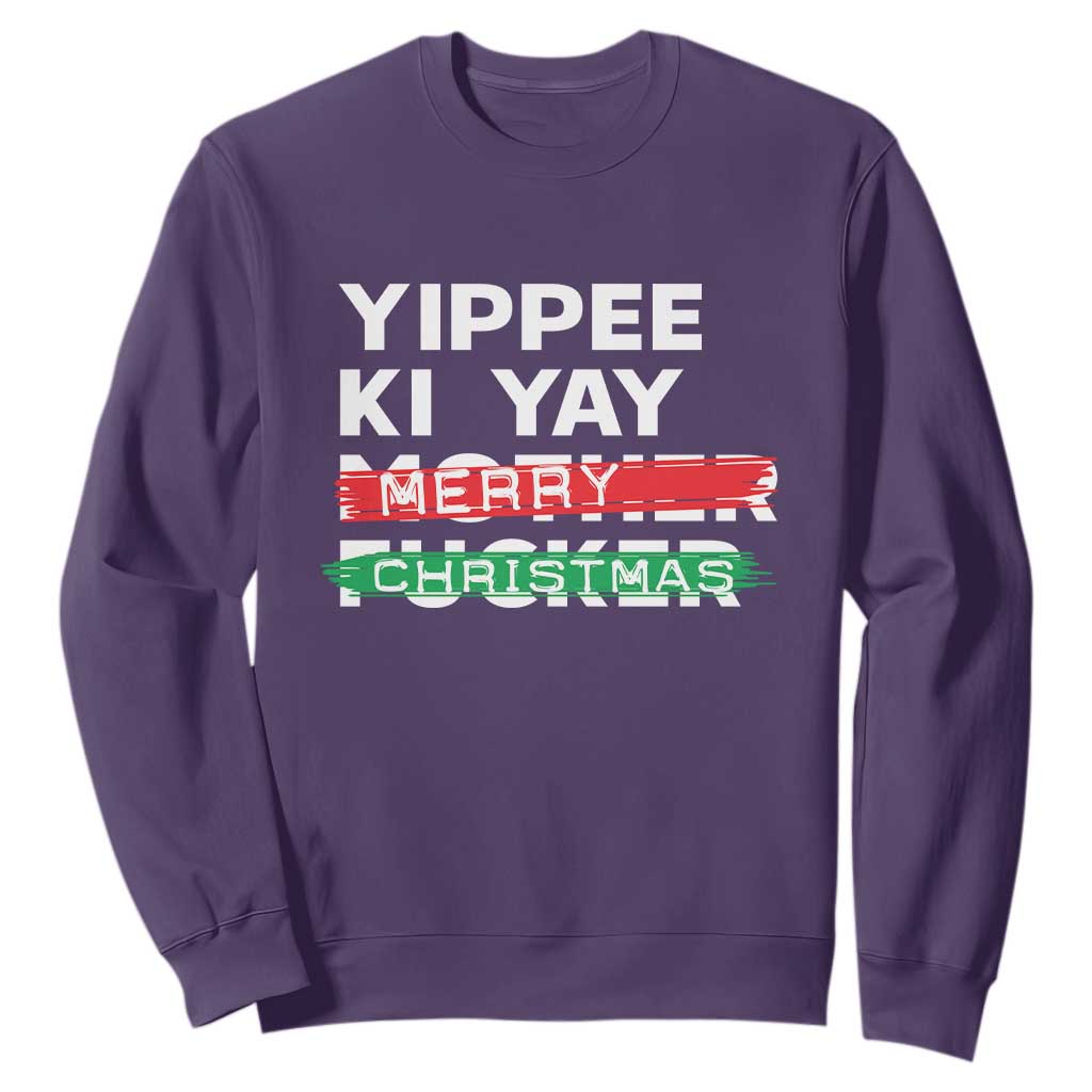 Funny Yippee Ki Yay Merry Christmas Sweatshirt Nakatomi Plaza Brushed TS11 Purple Print Your Wear
