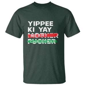 Funny Yippee Ki Yay Merry Christmas T Shirt Nakatomi Plaza Brushed TS11 Dark Forest Green Print Your Wear