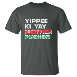 Funny Yippee Ki Yay Merry Christmas T Shirt Nakatomi Plaza Brushed TS11 Dark Heather Print Your Wear