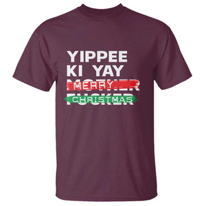 Funny Yippee Ki Yay Merry Christmas T Shirt Nakatomi Plaza Brushed TS11 Maroon Print Your Wear