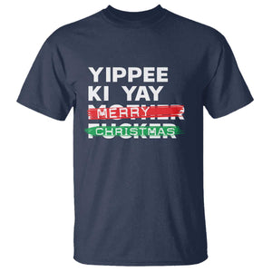 Funny Yippee Ki Yay Merry Christmas T Shirt Nakatomi Plaza Brushed TS11 Navy Print Your Wear