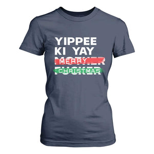 Funny Yippee Ki Yay Merry Christmas T Shirt For Women Nakatomi Plaza Brushed TS11 Navy Print Your Wear
