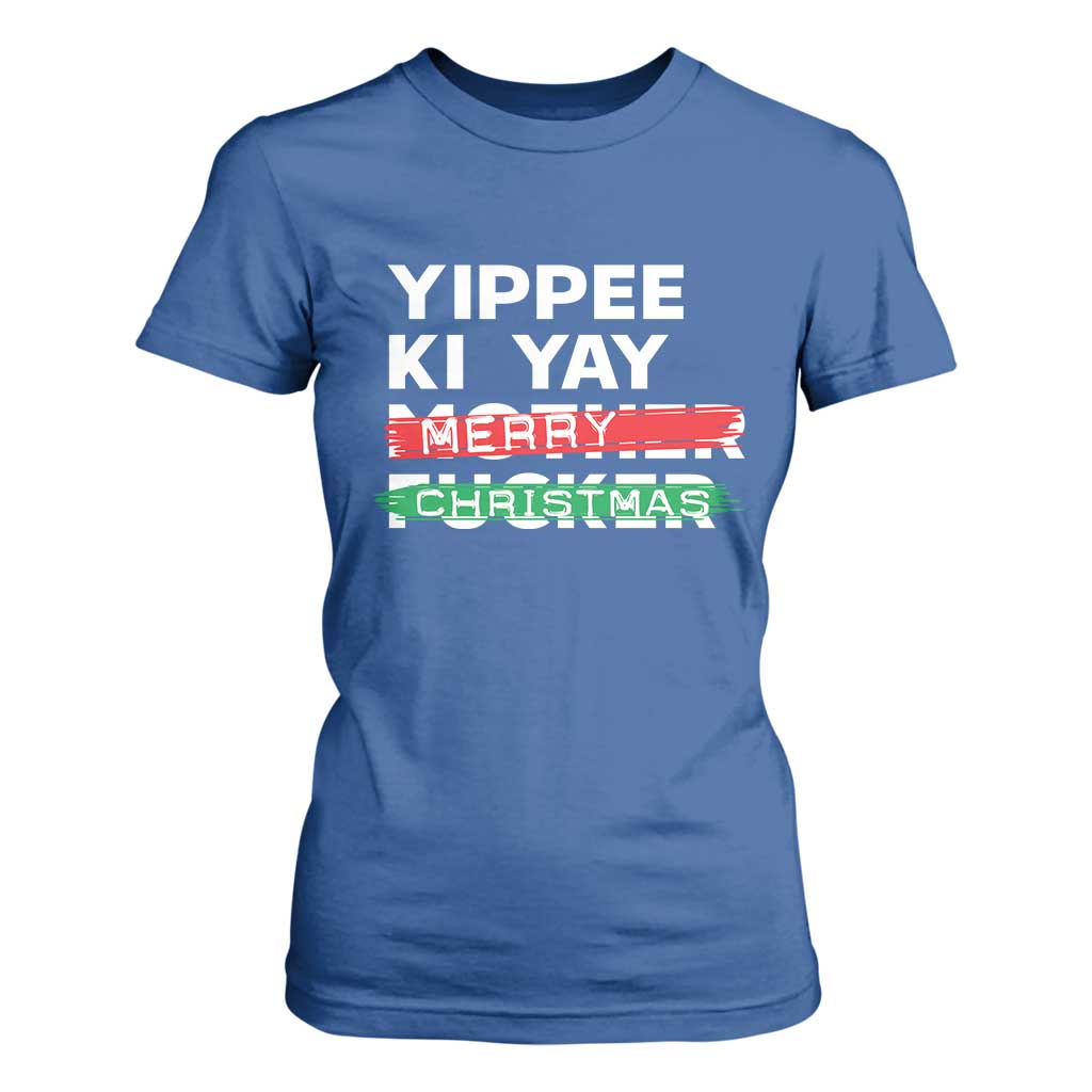 Funny Yippee Ki Yay Merry Christmas T Shirt For Women Nakatomi Plaza Brushed TS11 Royal Blue Print Your Wear