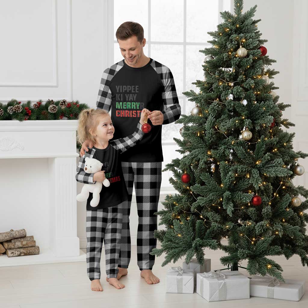 Funny Yippee Ki Yay Merry Xmas Plaid Pajama Set Xmas Nakatomi Plaza Hiden Text TS11 White Plaid Print Your Wear