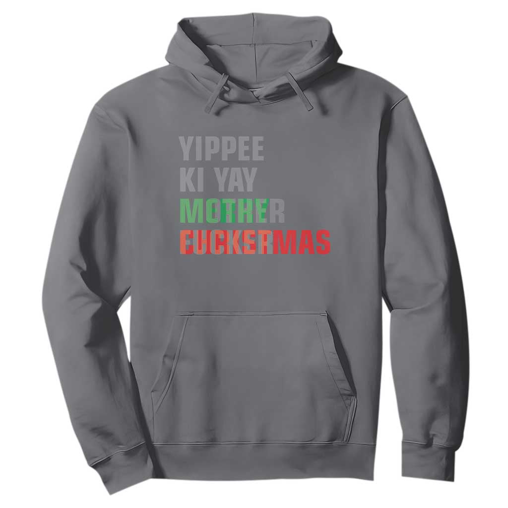 Funny Yippee Ki Yay Merry Christmas Hoodie Xmas Nakatomi Plaza Hiden Text TS11 Charcoal Print Your Wear