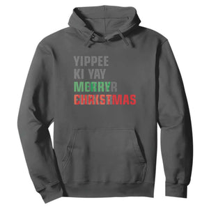 Funny Yippee Ki Yay Merry Christmas Hoodie Xmas Nakatomi Plaza Hiden Text TS11 Dark Heather Print Your Wear