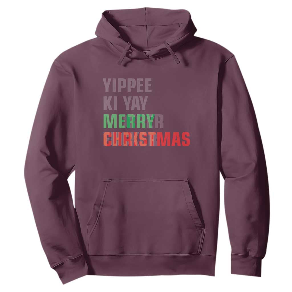 Funny Yippee Ki Yay Merry Christmas Hoodie Xmas Nakatomi Plaza Hiden Text TS11 Maroon Print Your Wear