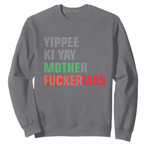 Funny Yippee Ki Yay Merry Christmas Sweatshirt Xmas Nakatomi Plaza Hiden Text TS11 Charcoal Print Your Wear
