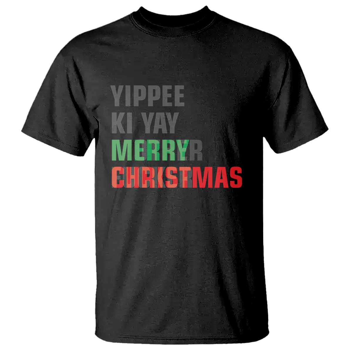 Funny Yippee Ki Yay Merry Christmas T Shirt Xmas Nakatomi Plaza Hiden Text TS11 Black Print Your Wear