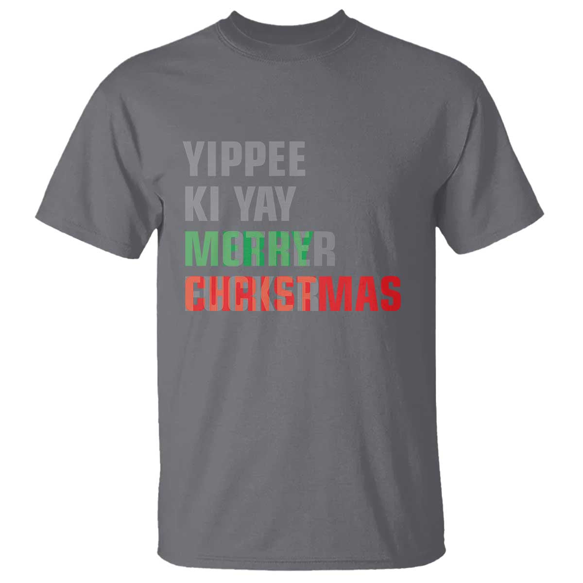 Funny Yippee Ki Yay Merry Christmas T Shirt Xmas Nakatomi Plaza Hiden Text TS11 Charcoal Print Your Wear