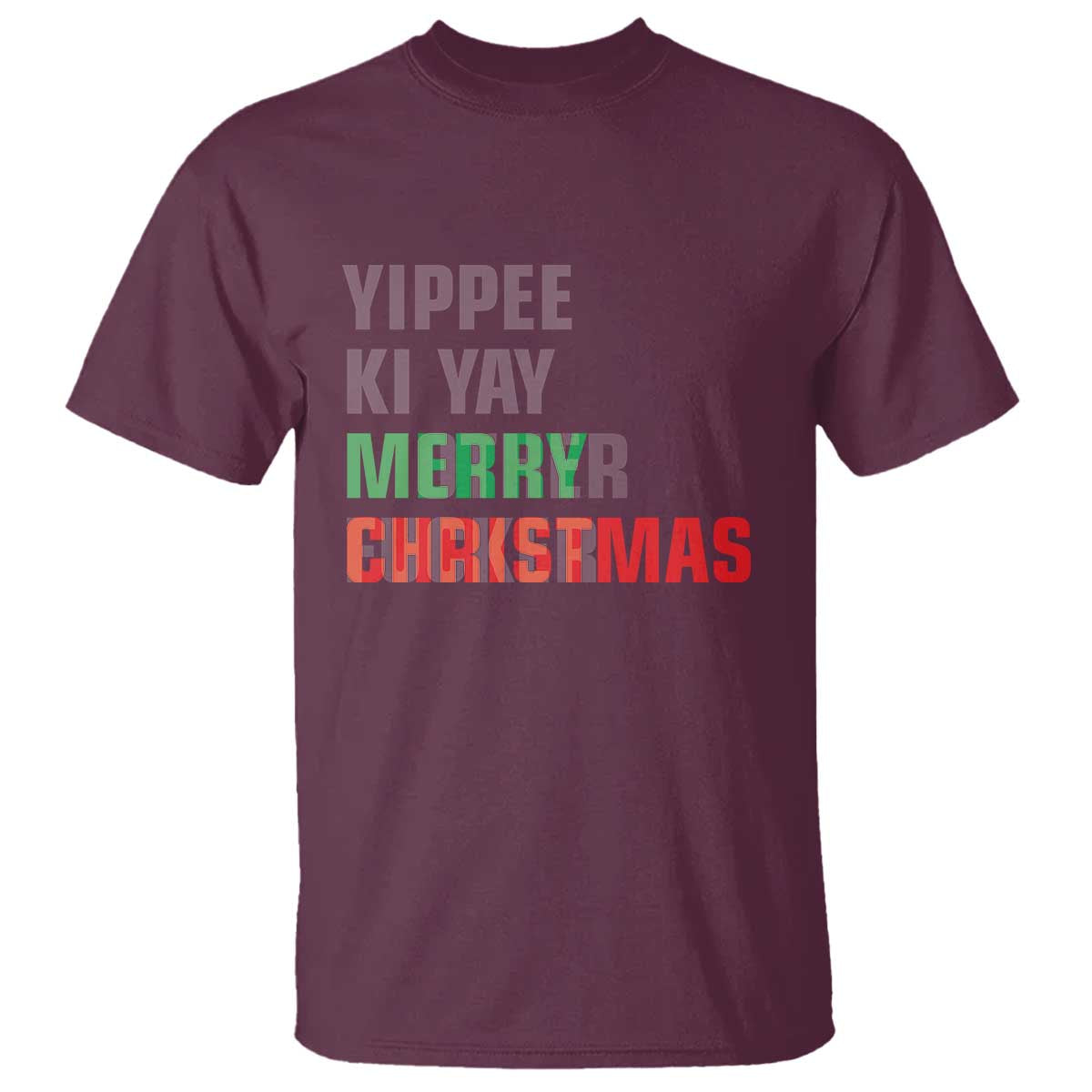 Funny Yippee Ki Yay Merry Christmas T Shirt Xmas Nakatomi Plaza Hiden Text TS11 Maroon Print Your Wear