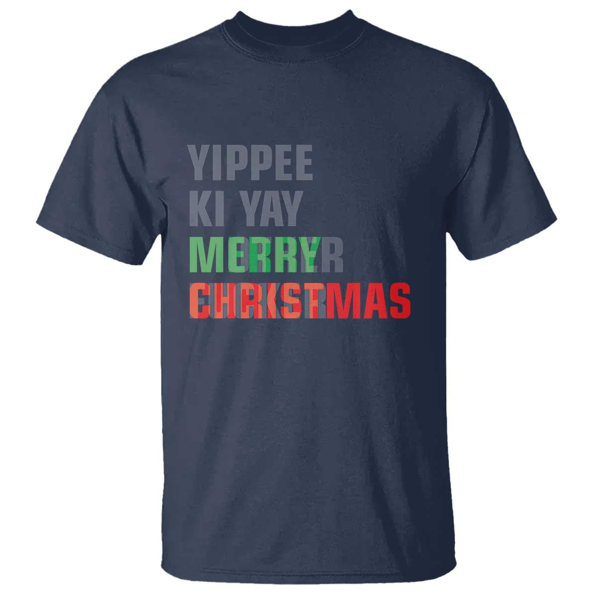 Funny Yippee Ki Yay Merry Christmas T Shirt Xmas Nakatomi Plaza Hiden Text TS11 Navy Print Your Wear