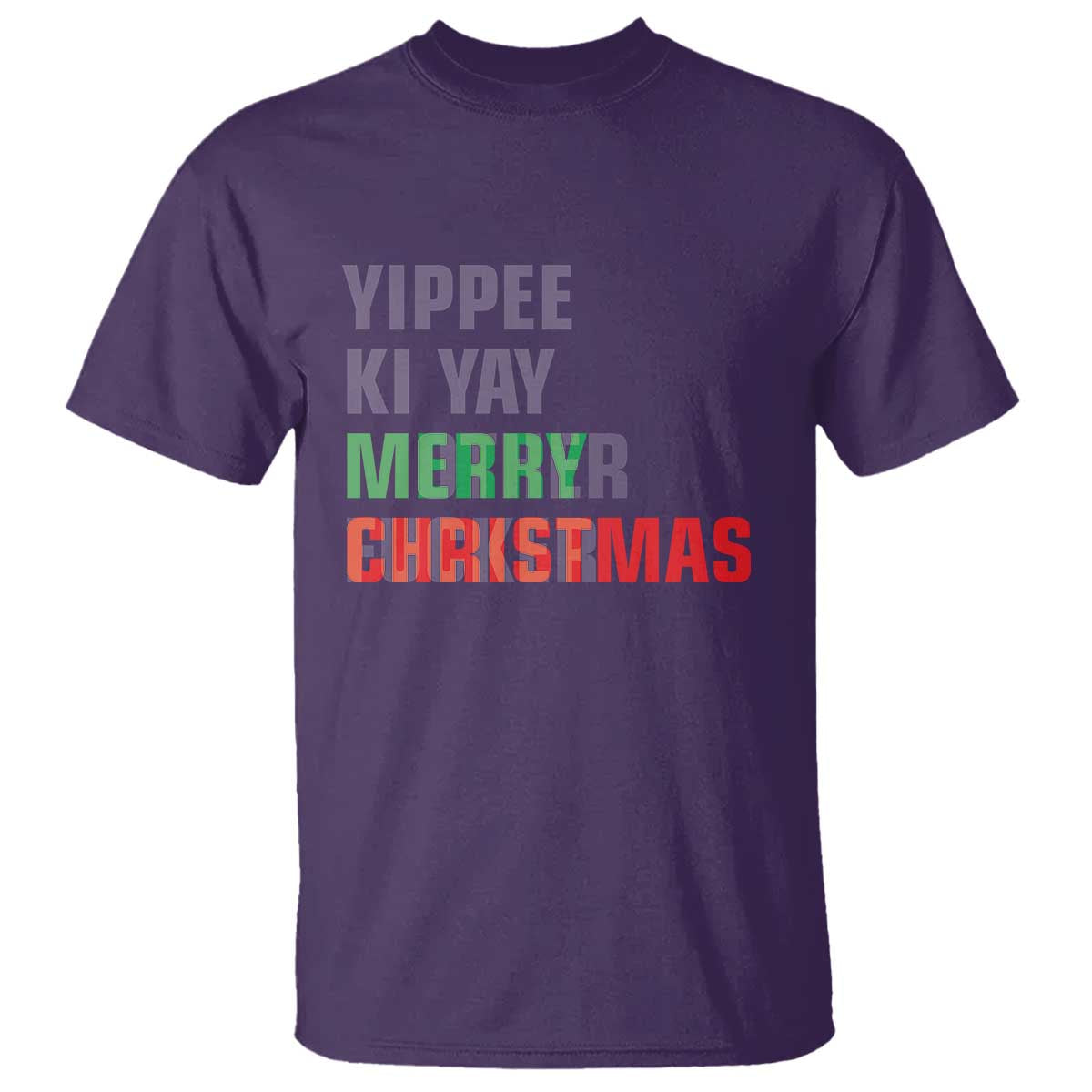 Funny Yippee Ki Yay Merry Christmas T Shirt Xmas Nakatomi Plaza Hiden Text TS11 Purple Print Your Wear