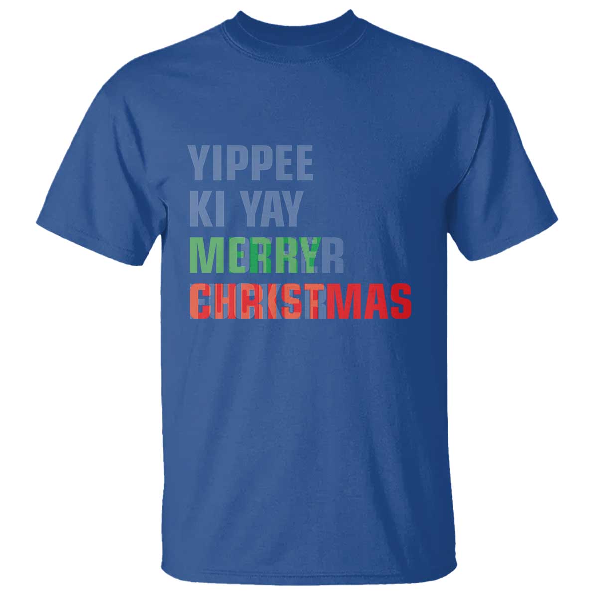 Funny Yippee Ki Yay Merry Christmas T Shirt Xmas Nakatomi Plaza Hiden Text TS11 Royal Blue Print Your Wear