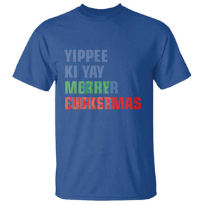 Funny Yippee Ki Yay Merry Christmas T Shirt Xmas Nakatomi Plaza Hiden Text TS11 Royal Blue Print Your Wear