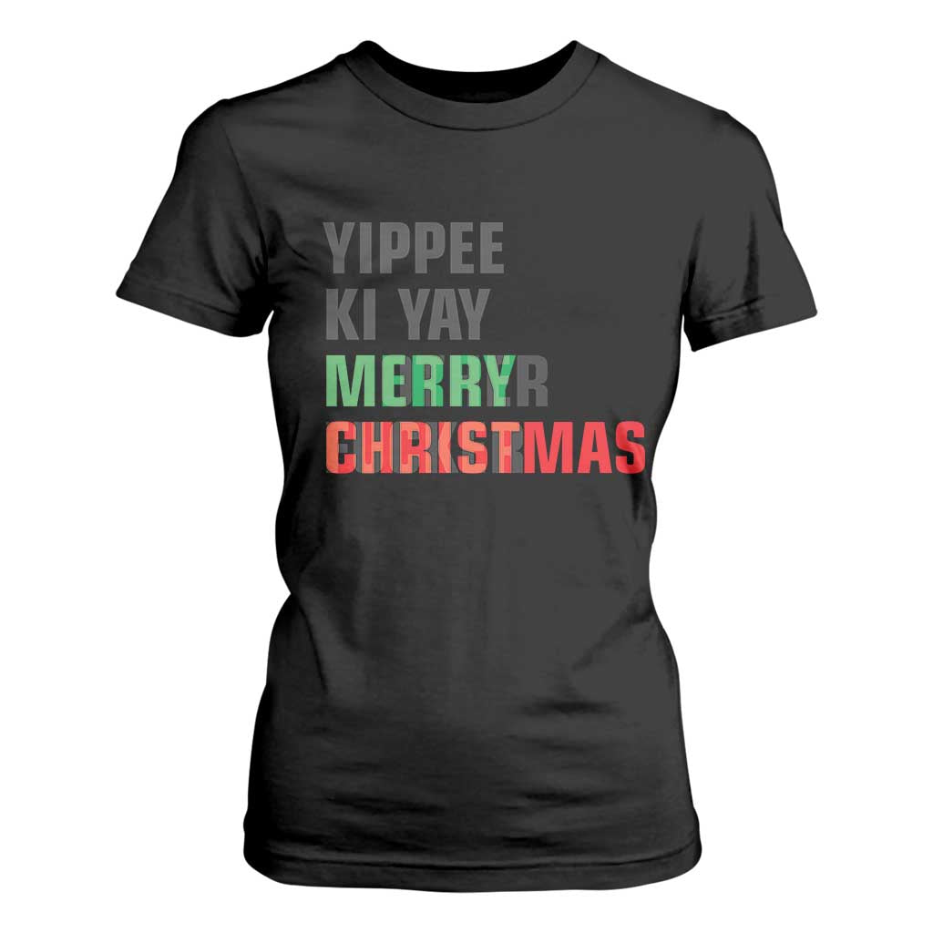 Funny Yippee Ki Yay Merry Christmas T Shirt For Women Xmas Nakatomi Plaza Hiden Text TS11 Black Print Your Wear
