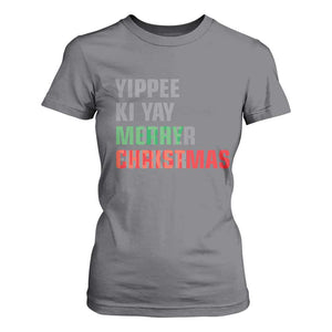 Funny Yippee Ki Yay Merry Christmas T Shirt For Women Xmas Nakatomi Plaza Hiden Text TS11 Charcoal Print Your Wear