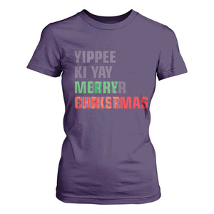 Funny Yippee Ki Yay Merry Christmas T Shirt For Women Xmas Nakatomi Plaza Hiden Text TS11 Purple Print Your Wear