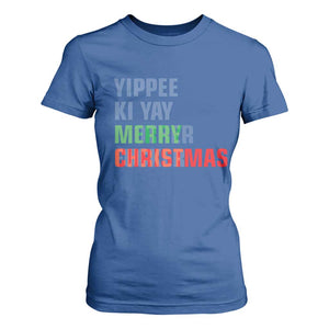 Funny Yippee Ki Yay Merry Christmas T Shirt For Women Xmas Nakatomi Plaza Hiden Text TS11 Royal Blue Print Your Wear
