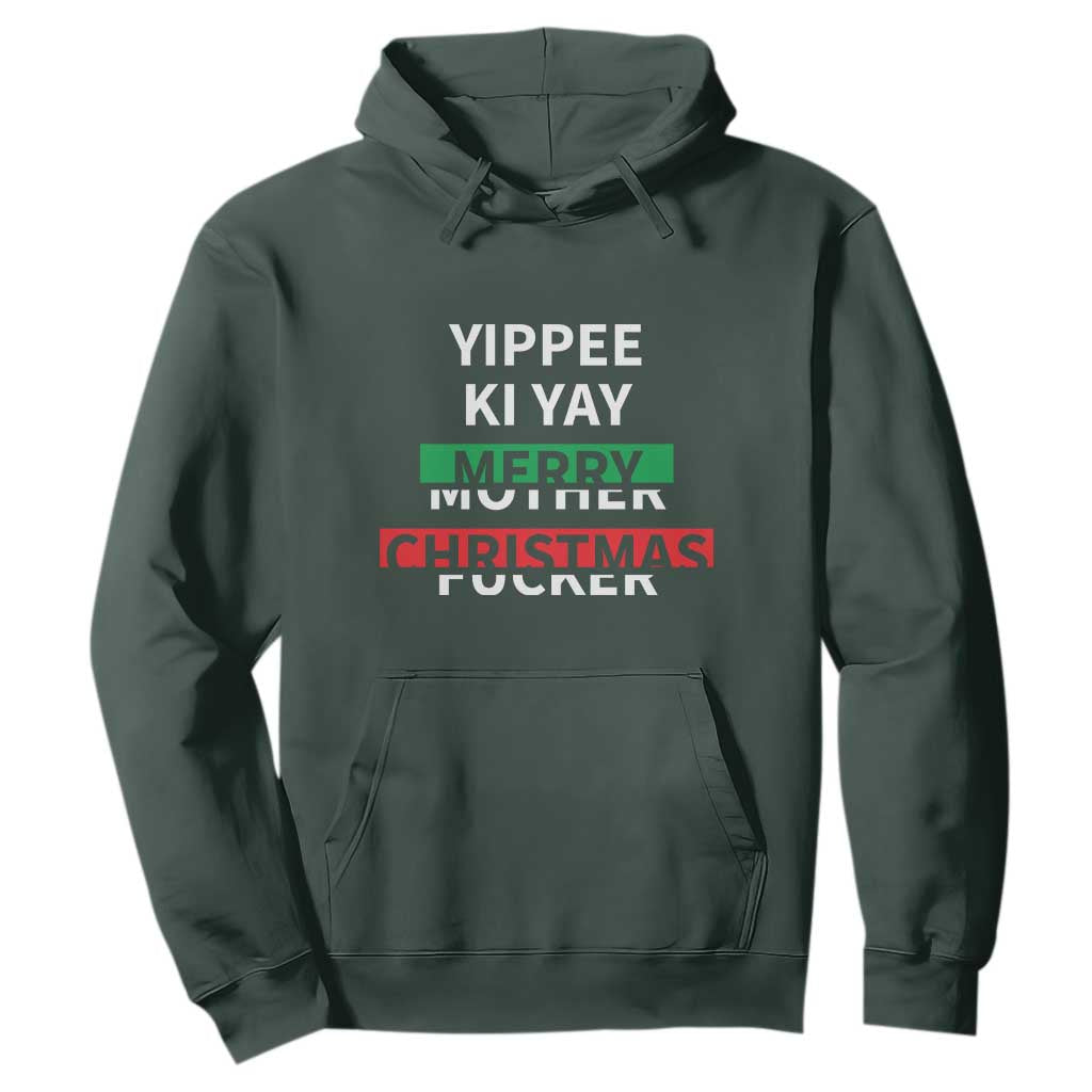 Funny Yippee Ki Yay Merry Christmas Hoodie Xmas Nakatomi Plaza TS11 Dark Forest Green Print Your Wear